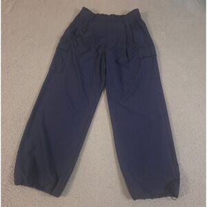 Gap Pants Womens Large Tall Navy High Rise Ripstop Parachute Cargo Pocket GapFit